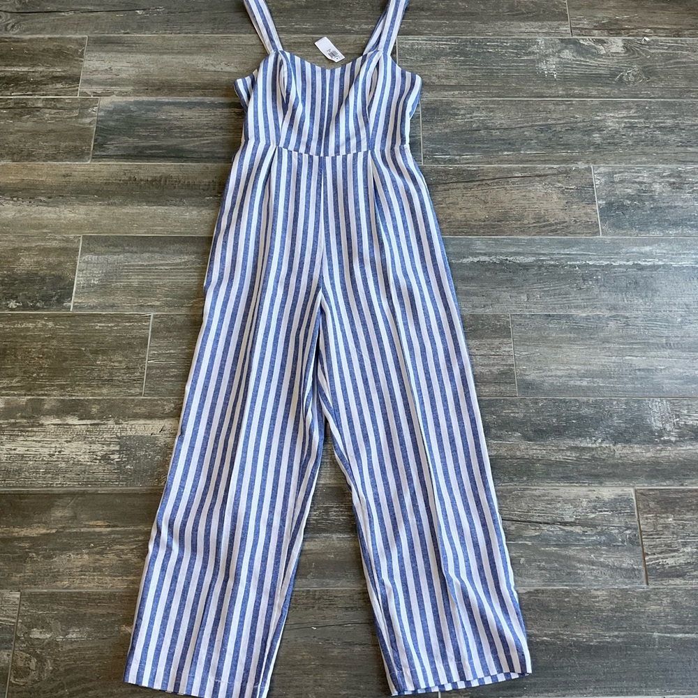 Striped Blue and White Jumpsuit